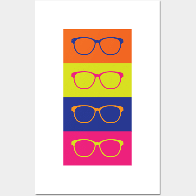 Pop-art Hipster Eyeglasses Wall Art by oddmatter
